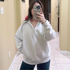 Aritzia Cozy Fleece Boyfriend Quarter Zip Sweatshirt